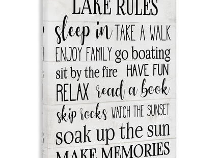 Lake House Rules Motivational, 30 x 40 Inch Canvas Wall Art