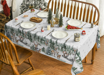 Horaldaily Christmas Tablecloth 60 x 84 Inch Rectangular Deers Snowman