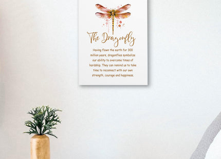 WODMIS Inspirational Dragonfly Wall Art, Framed Canvas Wall Decor, Orange Dragonfly Motivational Home Decor for Bedroom, Bathroom, Office 11x14
