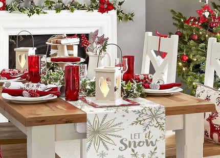 FreeNook Snowflake Christmas Table Runner, Chriatmas Decorations,13x72 Inch