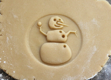 Fun Food Tools, Wood Cookie Stamp, 2.5 Inch (Snowman CS-015)