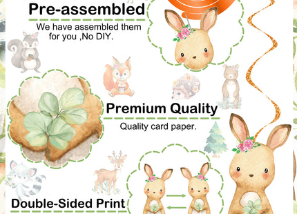 Woodland Party Decorations 20pcs Woodland Animals Hanging Swirls Forest Animals Foil Ceiling Decorations for Woodland Theme Birthday Party Baby Shower Supplies