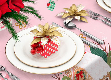 Christmas Tablecloth Pink Gingerbread House Reindeer Table Cover 52 x 70 Inch Xmas Table Cloth for Winter Holiday Birthday Party Supplies Decoration