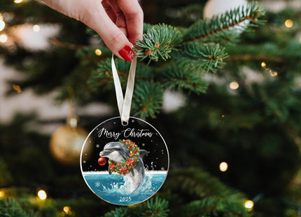 LUCAGIFT Dolphin Ornaments for Christmas Tree - Dolphin Ornament - Coastal Gifts for Women, Men - Coastal Christmas Ornaments for Tree - Acrylic Ornament 2025