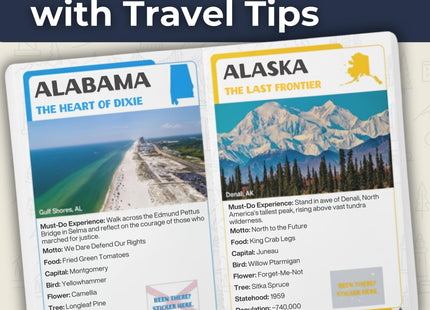 50 States Passport & Travel Journal - Track States Visited with Flag Stickers and US Travel Map - Gift for Travelers