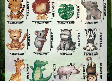 Geetery 12 Pcs Wooden Safari Woodland Animal Cutouts