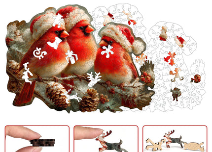 MEATRN Christmas Cardinal Wood Puzzles Adult, 199Pcs
