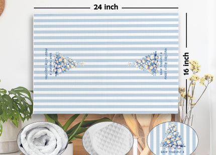 Mcehtle Blue Coastal Beach Christmas Tree Kitchen Towels, Coastal Beach Christmas Decor Hand Towel for Bathroom Kitchen Decor, Xmas Seashell Tree Decorative Tea Towels Dish Towel 16x24 Inch