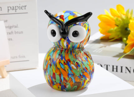 Qianwei Crystals Owl Decor Gifts for Women - Glass Owl Figurines Stuff Gifts for Owl Lovers Owl Decor Statue Paperweight Birthday for Best Friend Keepsake&Paperweight