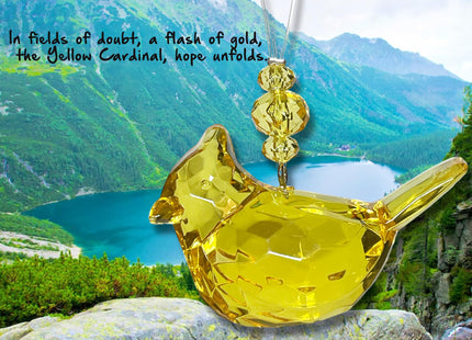 Elskandi Yellow Cardinal of Hope Bird Ornament