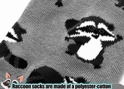 Shihanee 6 Pair Funny Raccoon Gifts for Women Men Raccoon Socks, Monochrome