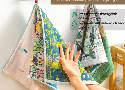 STASOPTK Cotton Mushroom Boho Floral Flour Sack Towels, Set of 2