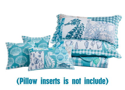 HZ & HY Oversized King Bedspreads, Coastal Seahorse