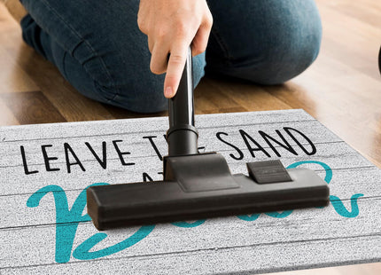 LUVADIAN Leave The Sand at The Beach Door Mat - Coastal Beach Welcome Mat, Nautical Door Mat, Beachy Room Decor Aesthetic, Beach House Decor, Coastal Ocean Bathroom Decor, 17x30 Inch