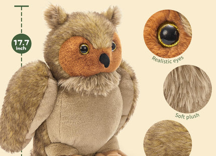Tezituor Big Owl Stuffed Animal Family, 20" Stuffed Owl Plush with Babies