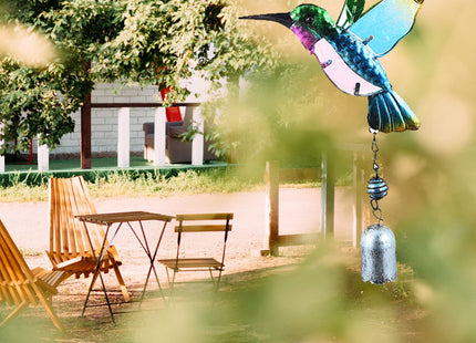 Hummingbird Decor with Bell, Hummingbird Wind Chimes, Hanging Bell Decorations for Yard, Garden, Home and Outdoor, Gift for Mom