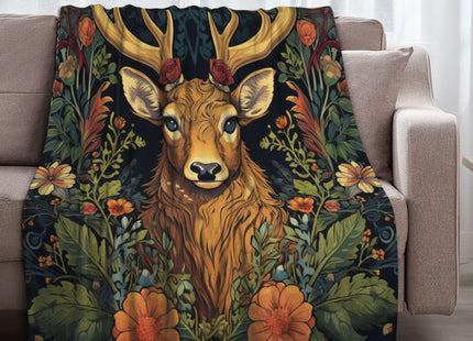 Deer Throw Blanket Soft Plush Fleece Blankets Warm Cozy Lightweight Fuzzy Blanket for Bed Sofa Couch Home Decor 80"X60"