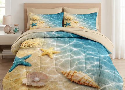 WeCozy Twin Comforter Set with Sheets, 5 Pieces Summer Beach Bedding