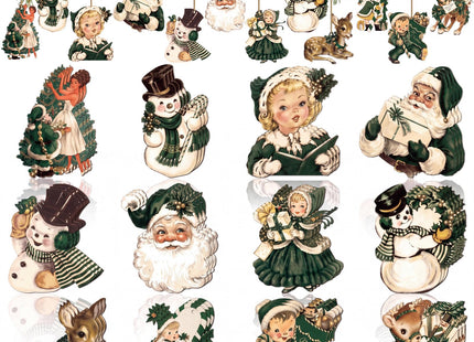 Huwena 36 Pcs Vintage Christmas Tree Ornaments, Classic, Pine Green