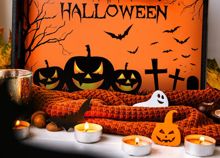 Huwena Halloween Serving Tray with Handles, Decorative, Pumpkin Platters