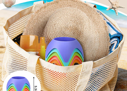 Uarzt Beach Vacation Essentials Accessories - Sand Coasters Drink Cup Holders, 5-Pack, Multicolor, Must-Haves for Women, Adults, Family, and Friends