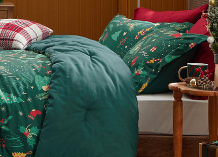 Bedsure Christmas Comforter Set King - Christmas Bed Set with Festival Forest, Soft Bedding for Holiday, 3 Pieces, 1 Soft Trees Printed Comforter and 2 Pillow Shams