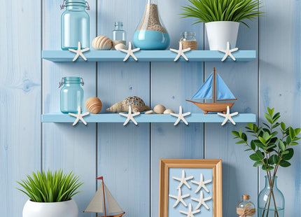 Framendino, 30 Pack 2.3 Inch White Starfish Resin Pencil Finger Decor Ornaments for Home Wedding Christmas Decorations