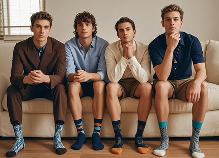 FancyBull Nautical Anchor Crew Socks for Men Cotton Socks