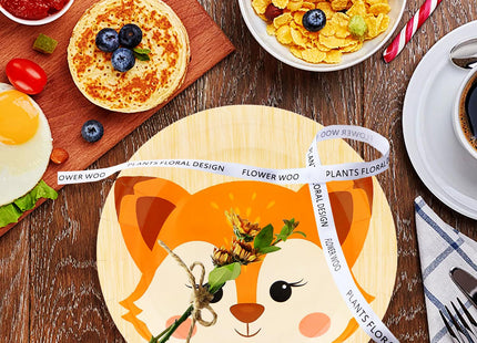 50 Pcs Fox Party Supplies Woodland Animal Fox Paper Plates 7"Fox Dessert Plates Disposable Jungle Animal Fox Plates for Fox Theme Jungle Animal Baby Shower Cartoon Fox Birthday Party Decorations(Fox)