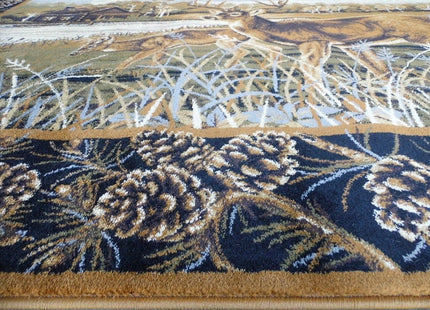 Pro Rugs Wildlife Nature Cabin Lodge Deer Scene Area Rug (2 Feet X 3 Feet 2 Inch)