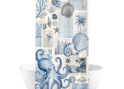 Riyidecor Ocean Nautical Coastal Shower Curtain