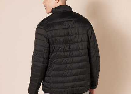 Amazon Essentials Men's Packable Lightweight Water-Resistant Puffer Jacket (Available in Big & Tall), Black, Large