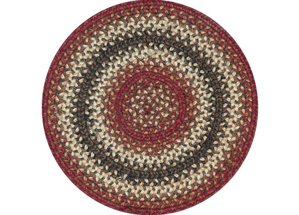 Homespice Chester Braided Placemats for Cabin Decor, Round 15" Set of 6
