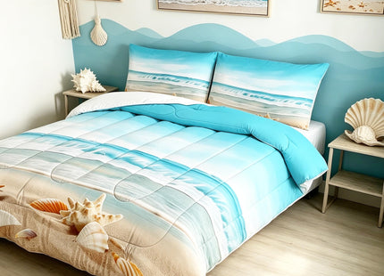 FUYEUN Beach Ocean Comforter Set Queen, Starfish Bedding for Teens