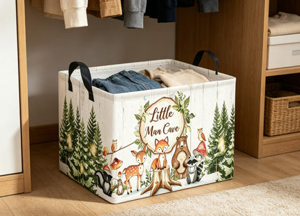 LATOGHIVE Rectangular Storage Basket, Woodland Animals