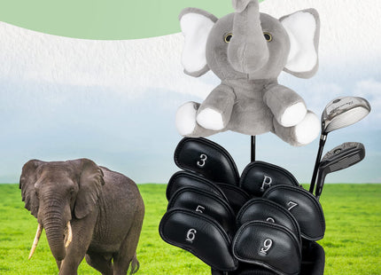 Driver Headcover Funny Golf Headcover Animal Golf Club Head Covers Gorilla Alces Moose Mammoth Design Black Plush Golfing Gifts for Men Women Golfer Fits up to 460CC Driver Head