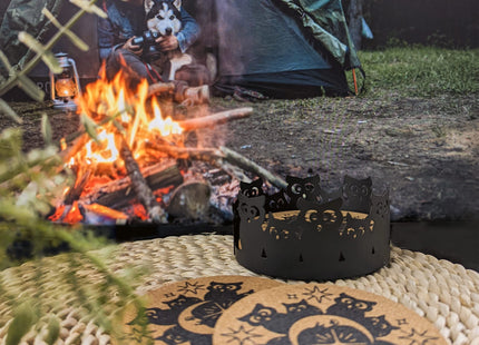 Mango Steam Set of Six Owl Decorative Coasters for Drinks & Mugs with Metal Holder, Black