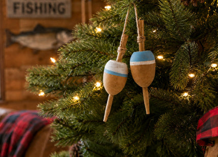 The Bridge Collection Set of 2 Hanging Fishing Bobber Lakehouse Decorations