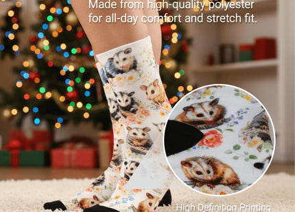 MSCELA Otter Print Crew Socks for Women Teen, Novelty Gifts for Otter Lovers
