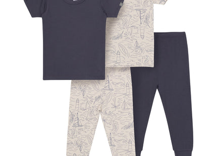 Modern Moments by Gerber Baby Unisex Viscose 4-piece Tight Fitting Pajamas Set, Maine Coast, 4T