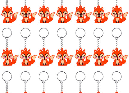 iMagitek 24 Pack Fox Keychains Woodland Animal Keychains for Fox Themed Party Decorations, Birthday Gifts, Fox Lovers' Gifts