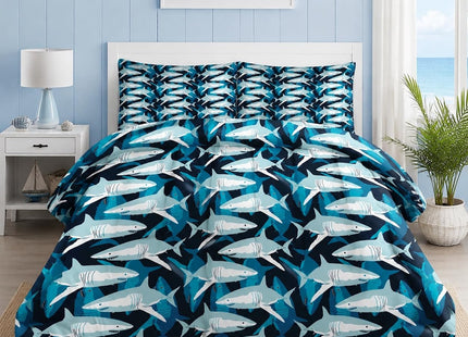 Boewywh Queen Comforter Set, 3 Pieces Shark Ocean Bedding, All Season