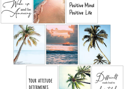 9 Pcs Beach Poster Coastal Classroom Decor, Office Ocean Picture Wall Art