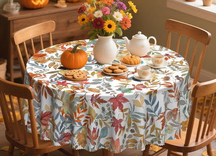 60In Fall Tablecloth Maple Leaf Table Cover Waterproof and Wrinkle-Free