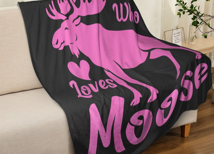 Moose Fleece Throw Blanket Wildlife Theme Blankets Gift Room Decor 40"x50"