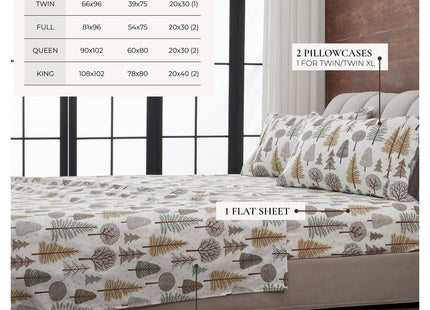 Great Bay Home Full Size Microfiber Sheet Set - 4-Piece Lodge Bed Sheets - Ultra-Soft and Smooth Brushed Microfiber Woodland Decor Bedding (Forest Trail)