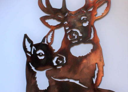 Deer Pair Metal Wall Art