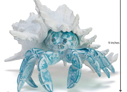 VVGIFTS Hermit Crab with Shell Beach Coastal Statue for Home Shelf Decor