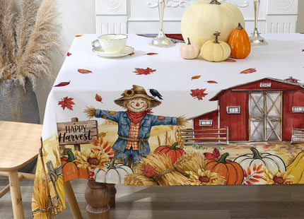 cusugbaso Fall Square Tablecloth 52x52 Inches Pumpkin Fade Resistant