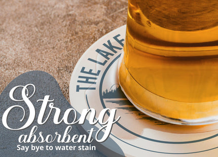 Onebttl Lake House Gifts Theme Coaster for Drinks, Set of 6 - Lake Sayings